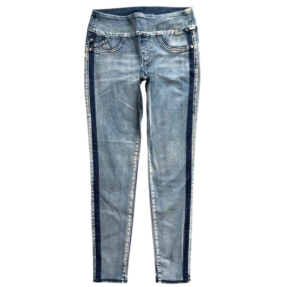 Rock & Republic Jeggings Womens 8 M Light Wash Fever Denim Rx Side Stripe Skinny